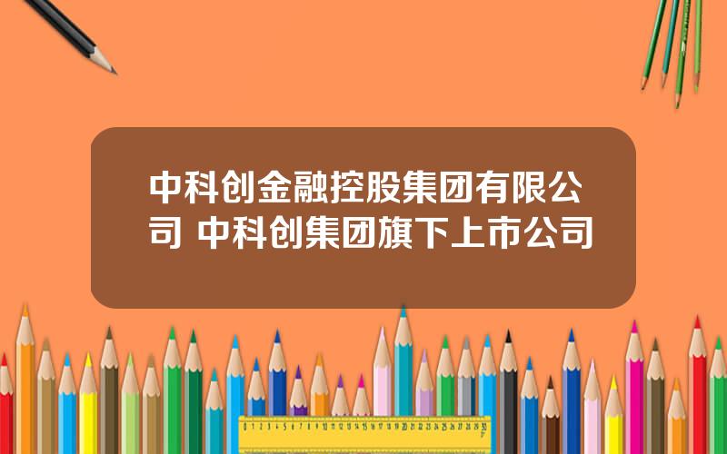 中科创金融控股集团有限公司 中科创集团旗下上市公司